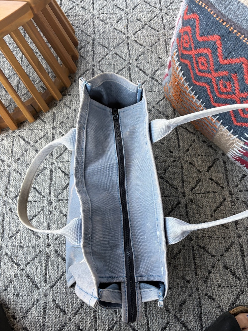 Marc Jacobs The Tote Bag Canvas Blue Medium Tote Bag - Picture 4 of 8